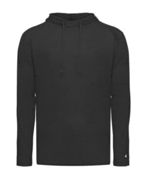 BLACK 4905 tri-blend surplice hooded long sleeve t-shirt