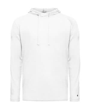 WHITE 4905 tri-blend surplice hooded long sleeve t-shirt