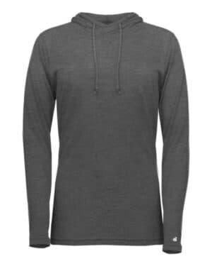 4965 women's tri-blend surplice long sleeve hooded t-shirt
