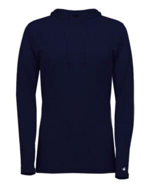 NAVY 4965 women's tri-blend surplice long sleeve hooded t-shirt