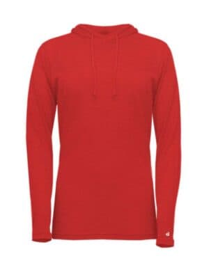 RED 4965 women's tri-blend surplice long sleeve hooded t-shirt
