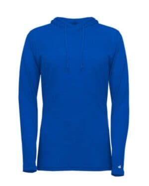 ROYAL 4965 women's tri-blend surplice long sleeve hooded t-shirt