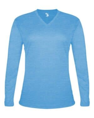 COLUMBIA BLUE HEATHER Badger 4964 women's tri-blend long sleeve t-shirt