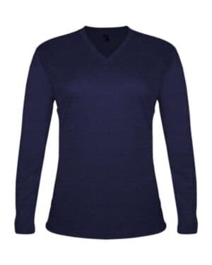 NAVY Badger 4964 women's tri-blend long sleeve t-shirt