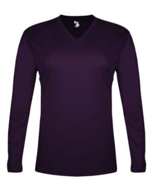 PURPLE Badger 4964 women's tri-blend long sleeve t-shirt