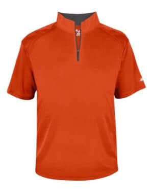 BURNT ORANGE/ GRAPHITE Badger 4199 b-core short sleeve quarter-zip