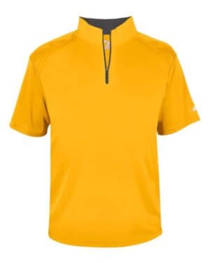 GOLD/ GRAPHITE Badger 4199 b-core short sleeve quarter-zip