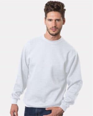 WHITE Bayside 1102 usa-made crewneck sweatshirt
