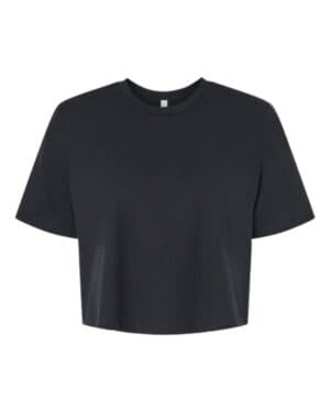 BLACK Bella canvas 6482 women's jersey crop tee
