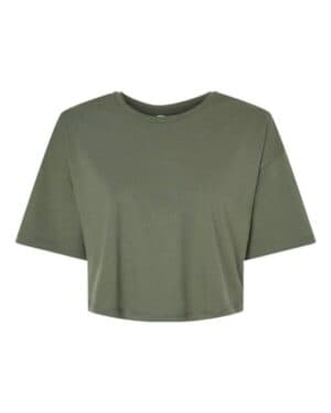 MILITARY GREEN Bella canvas 6482 women's jersey crop tee