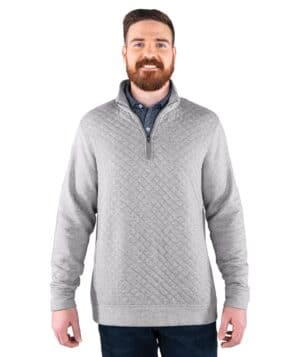 HEATHER GREY Charles river 9371CR men's franconia quilted pullover