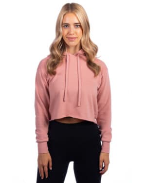 DESERT PINK Next level apparel 9384 ladies' cropped pullover hooded sweatshirt