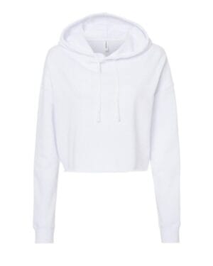 WHITE AFX64CRP womens lightweight crop hooded sweatshirt