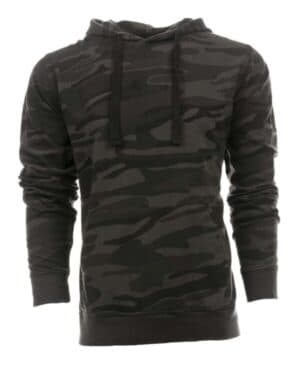 BLACK CAMO/ BLACK Burnside 8605 enzyme-washed french terry hooded sweatshirt