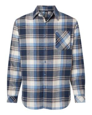 BLUE/ ECRU Burnside 8212 open pocket flannel shirt