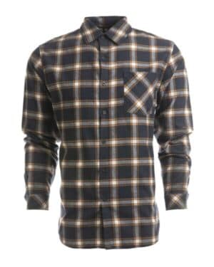 NAVY/ ORANGE Burnside 8212 open pocket flannel shirt