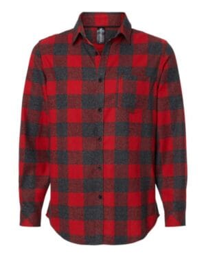 RED/ HEATHER BLACK Burnside 8212 open pocket flannel shirt