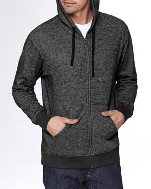 9600 adult pacifica denim fleece full-zip hooded sweatshirt