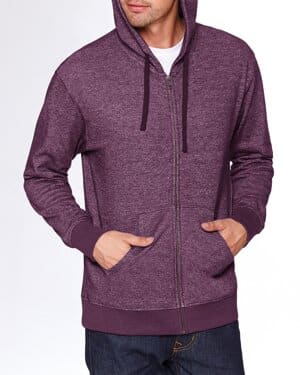 9600 adult pacifica denim fleece full-zip hooded sweatshirt