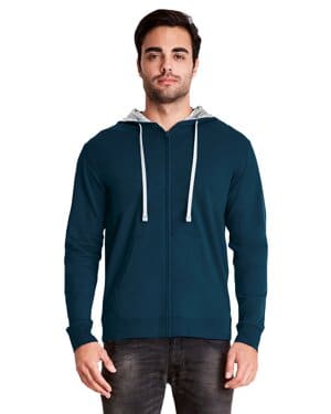 MID NVY/ HTH GRY 9601 adult laguna french terry full-zip hooded sweatshirt