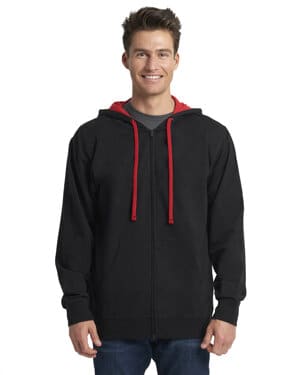BLACK/ RED 9601 adult laguna french terry full-zip hooded sweatshirt