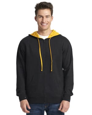 BLACK/ GOLD 9601 adult laguna french terry full-zip hooded sweatshirt