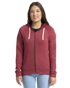 HEATHER CARDINAL Next level apparel 9603 ladies' pch raglan zip hoodie