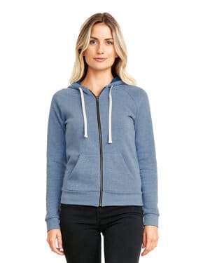 9603 ladies' malibu raglan full-zip hooded sweatshirt