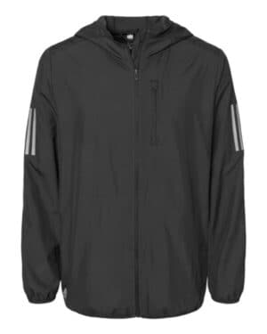 BLACK Adidas A524 hooded full-zip windbreaker