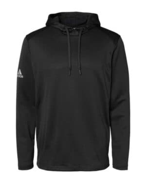 BLACK Adidas A530 textured mixed media hooded sweatshirt