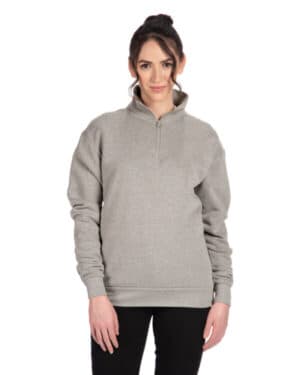 HEATHER GRAY Next level apparel 9643 unisex fleece quarter-zip