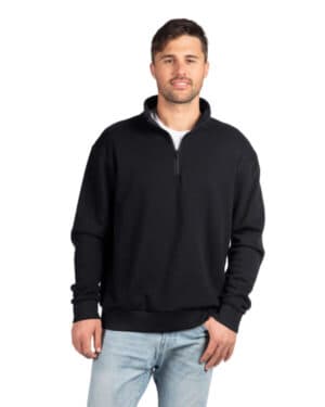 BLACK Next level apparel 9643 unisex fleece quarter-zip