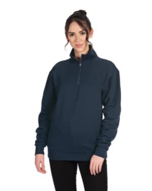 MIDNIGHT NAVY Next level apparel 9643 unisex fleece quarter-zip