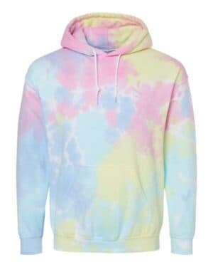 PASTEL RAINBOW Dyenomite 680VR blended tie-dyed hooded sweatshirt