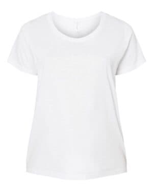 BLENDED WHITE Lat 3816 curvy collection women's fine jersey tee