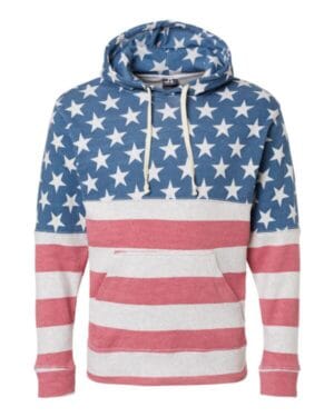 STARS & STRIPES TRIBLEND J america 8871 triblend fleece hooded sweatshirt