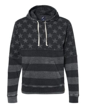 BLACK STARS & STRIPES TRIBLEND J america 8871 triblend fleece hooded sweatshirt