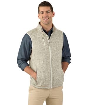 OATMEAL HEATHER Charles river 9722CR men's pacific heathered vest