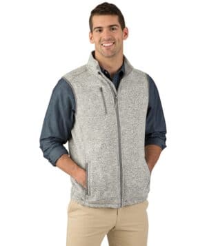LIGHT GREY HEATHER Charles river 9722CR men's pacific heathered vest