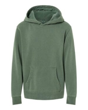 PIGMENT ALPINE GREEN PRM1500Y youth midweight pigment-dyed hooded sweatshirt