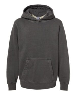 PIGMENT BLACK PRM1500Y youth midweight pigment-dyed hooded sweatshirt