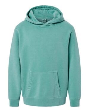 PIGMENT MINT PRM1500Y youth midweight pigment-dyed hooded sweatshirt