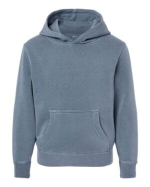 PIGMENT SLATE BLUE PRM1500Y youth midweight pigment-dyed hooded sweatshirt