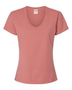 MAUVE Comfortwash by hanes GDH125 garment-dyed women's v-neck t-shirt
