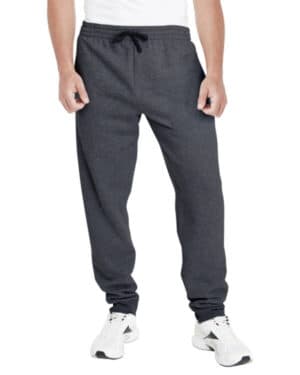 BLACK HTHR/ BLK Jerzees 975MPR adult nublend jogger