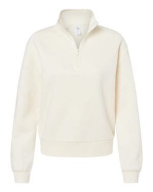 8808PF women's eco-cozy fleece mock neck quarter-zip sweatshirt