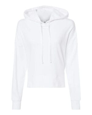 WHITE Alternative 9906ZT women's eco-washed terry hooded sweatshirt