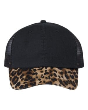 BLACK/ BROWN LEOPARD Mega cap 6885 leopard fashion trucker cap