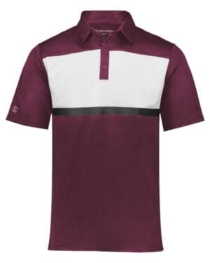 MAROON/ WHITE Holloway 222576 prism bold polo