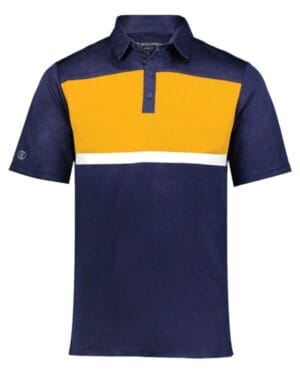 NAVY/ GOLD Holloway 222576 prism bold polo